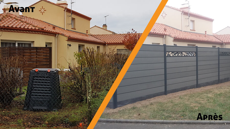 Rénovation d'une clôture sur Saint Philbert de Grand Lieu