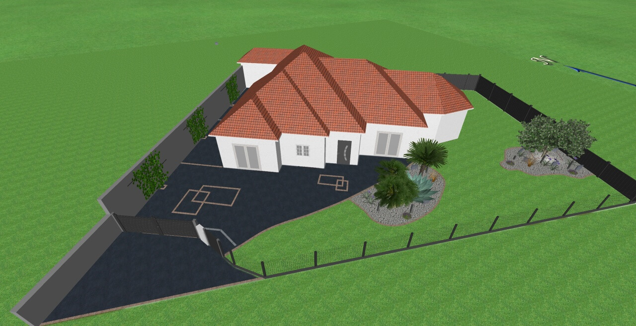 Plan et étude 3D du paysagiste Rambaud Paysage à Saint Philbert de Bouaine